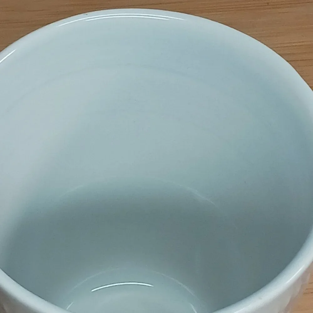 IKEA Sommar 2017 Embossed Lace 8oz Porcelain Cup Light Gray Glazed 103.418.19